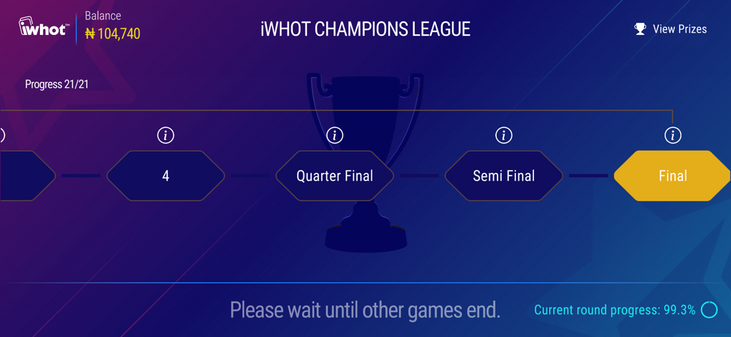 iWhot: tournament lobby